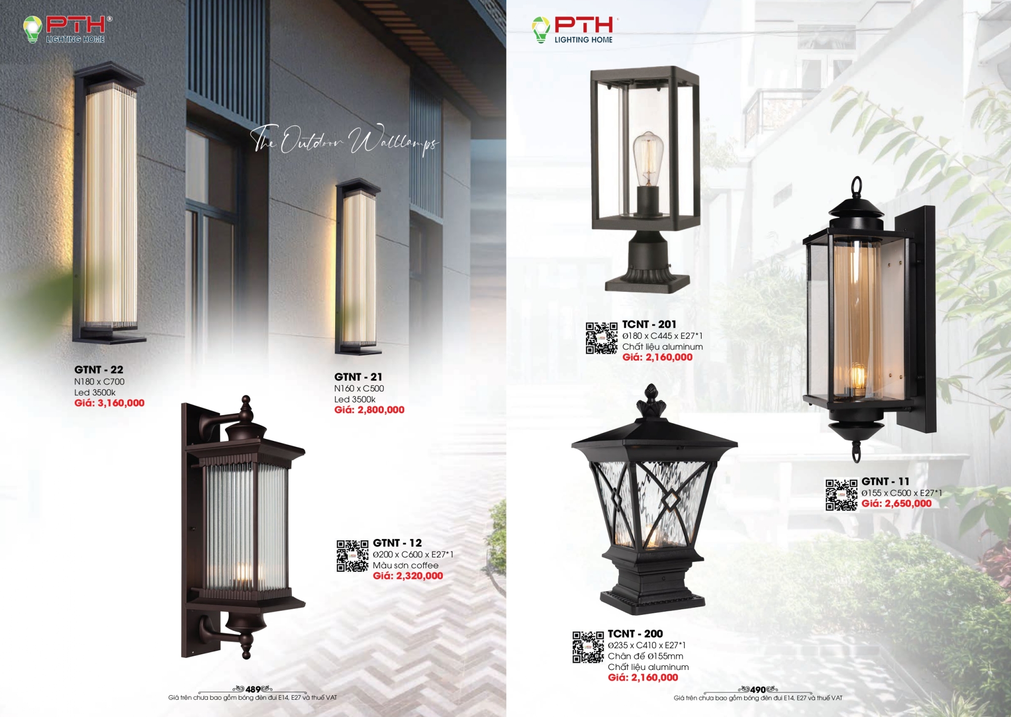 Bảng giá đèn trang trí PTH Lighting Home 2026